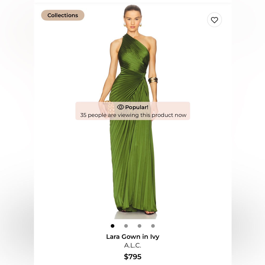 A.L.C. Ivy Green Draped Gown - Brand New, Never Worn